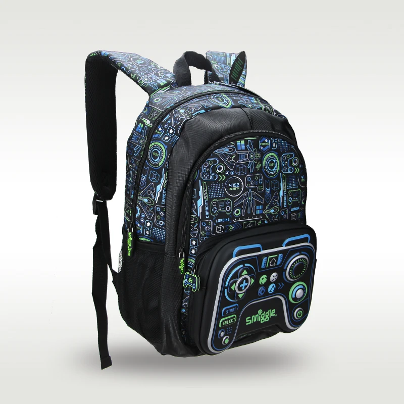 Mochila impermeável para crianças, saco preto do punho do console do jogo, mochila escolar original, Austrália Smiggle, venda quente, 7-12 anos velho