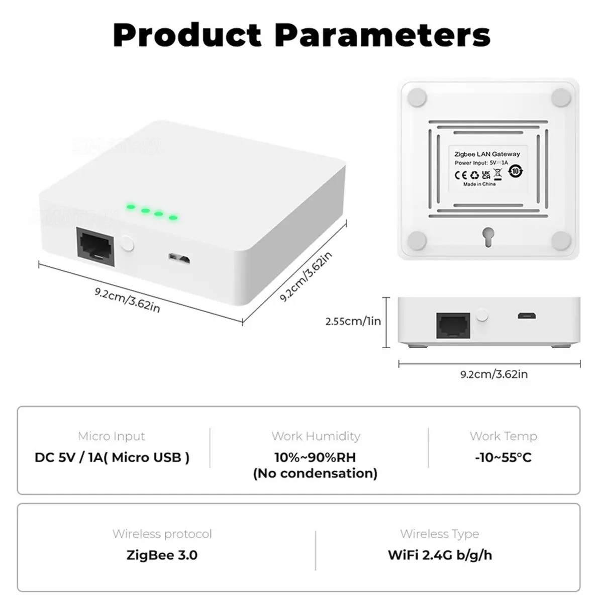 fine Smart Home Wired Zigbee 3.0 Gateway Module Remote Control Via Tuya App Supports Voice Assistant Integration