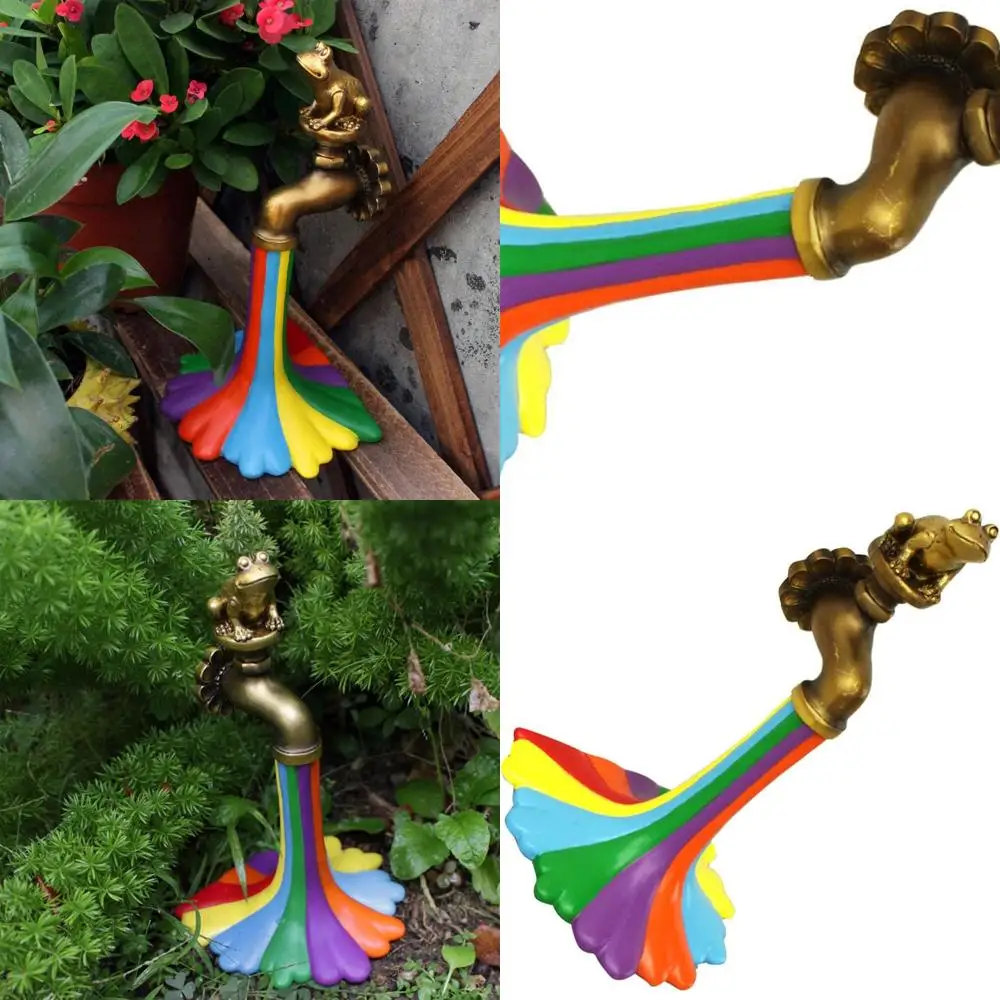 

Resin Rainbow Frog Tap Outdoor Garden Decorative Statue for Patio