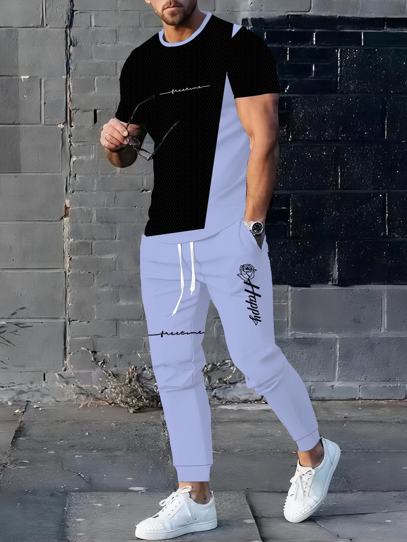 

Winter And Autumn Men's Warm T-shirts And Pants Sets Outdoor Sports Men's Training T-shirts Street Style Men's Fashionable Pants