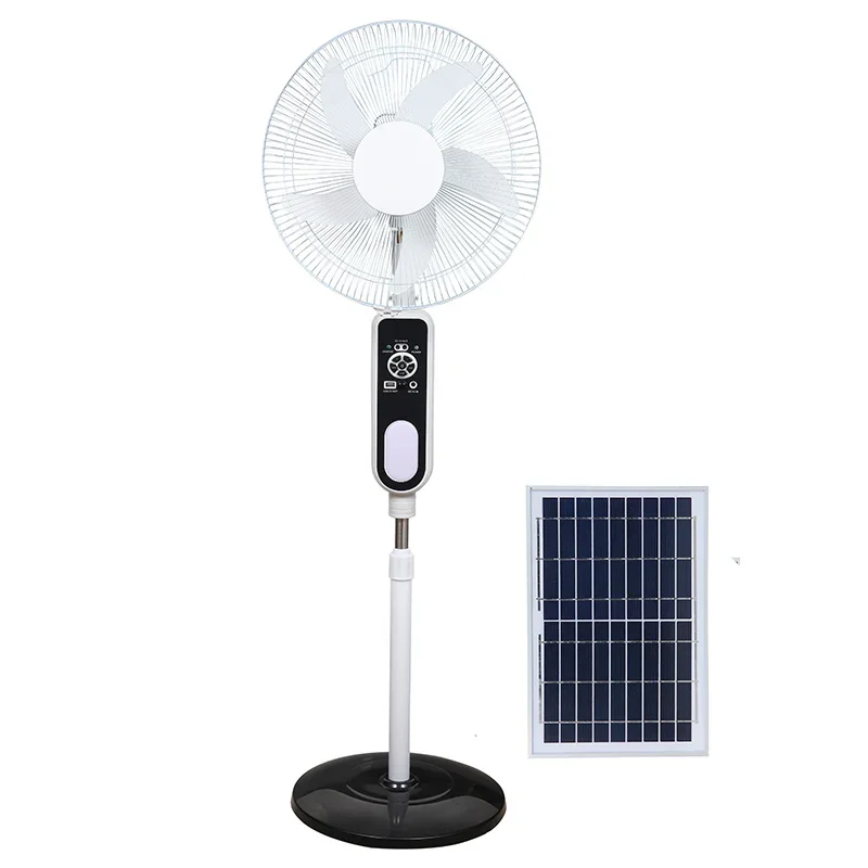 Supplier 16 18 inch  Good Price Portable Electric Fan with Solar Panel Power Battery Rechargeable Standing Fan