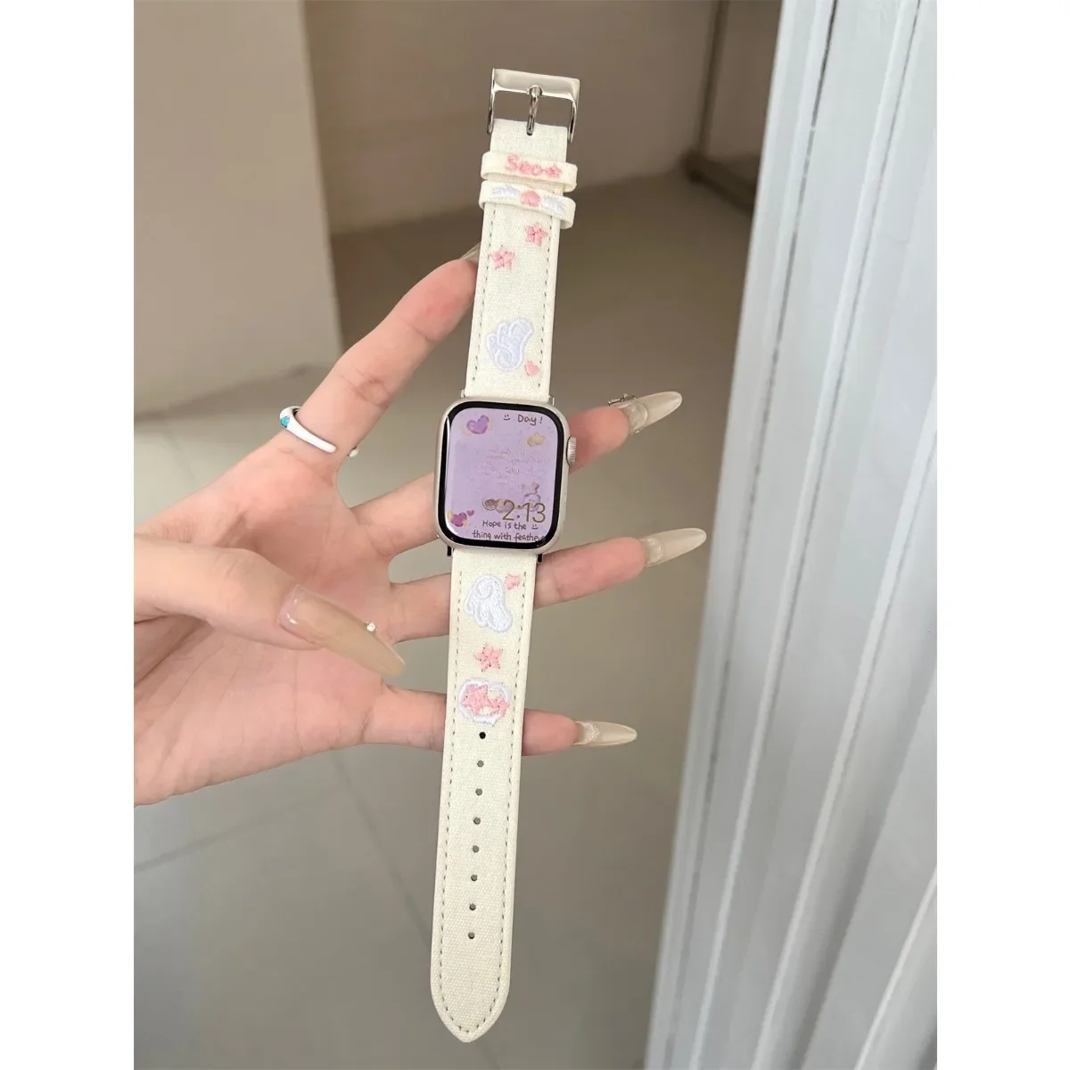 حزام (استيك) ساعة لساعة أبل 42/44/45/46/49 مللي متر 40/41 مللي متر بو الجلود موضة ساعة لساعة Ultra3/2 SE3/4/5/6 سلسلة 11/10/9/8/7/6