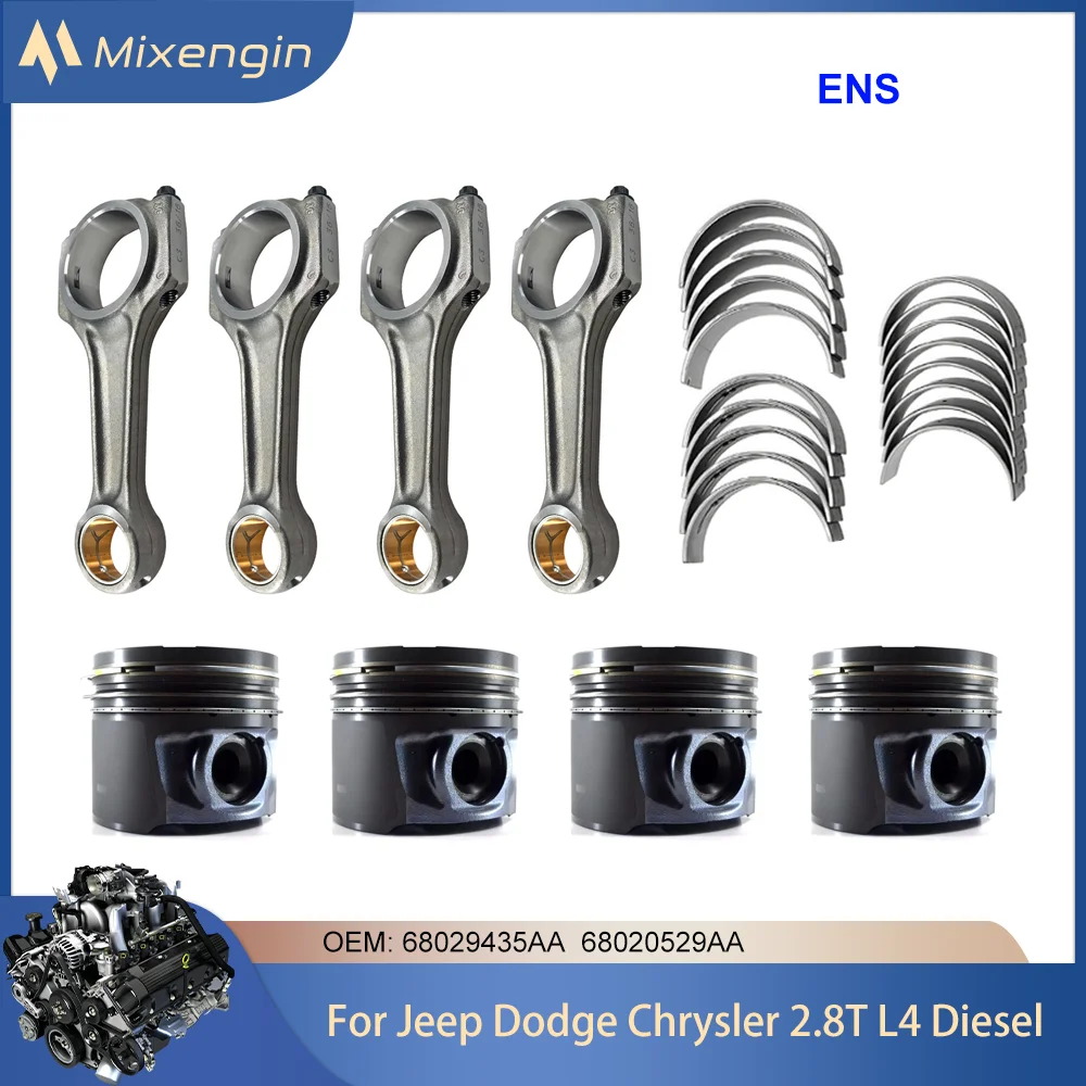 محرك المكبس ربط قضيب الرئيسي ومجموعة محمل قضيب لسيارة جيب رانجلر شيروكي دودج نيترو كرايسلر ENS 2.8 لتر T L4 ديزل 2007-