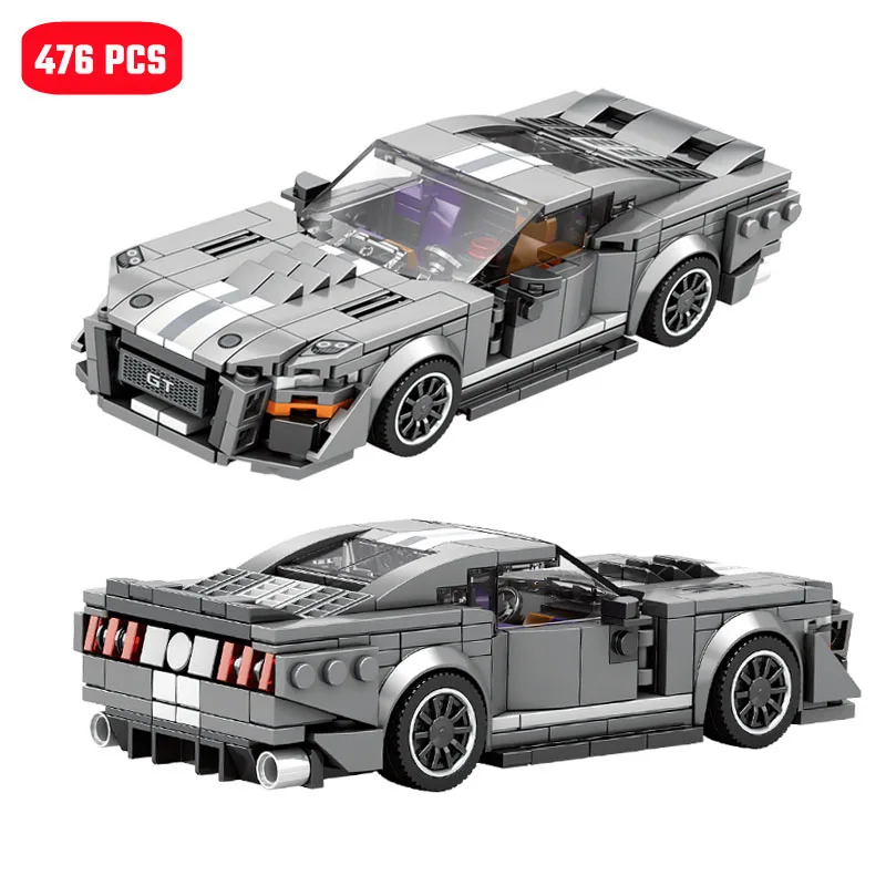 

476pcs Silver Speed Technical Sports Car Assemblage Building Blocks MOC City Racing Vehicle Model Brick Toys for Boys Kids Gifts