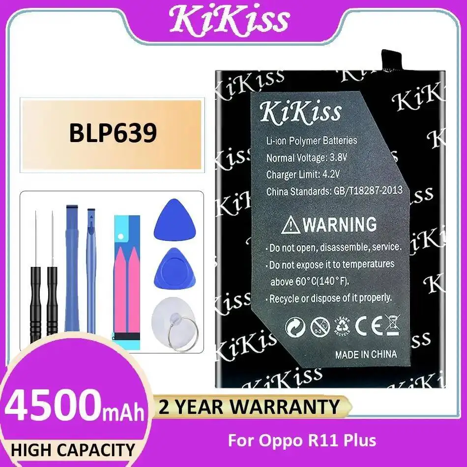 

High Compatibility BLP639 For Oppo R11 Plus 4500Mah Mobile Phone Battery Stable