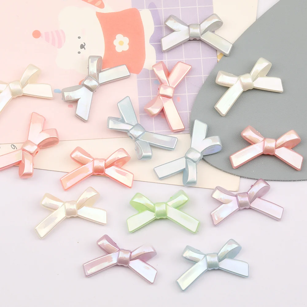 

Cordial Design 100Pcs 21*34MM DIY Beads/Bow Shape/Imitation Pearl Effect/Jewelry Findings & Components/Hand Made/Acrylic Bead