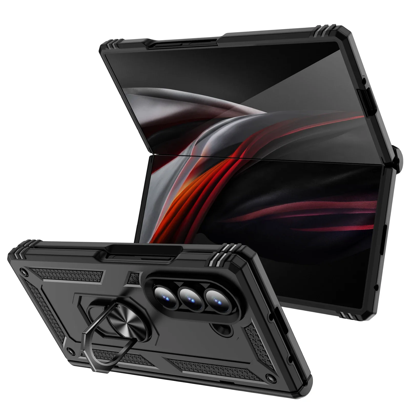 Amor Stoßfeste Hülle für Samsung Galaxy Z Fold 8 Ultra 7 6 5 Harte Ringhalter-Handyhülle mit Scharnierschutz – Detail 19