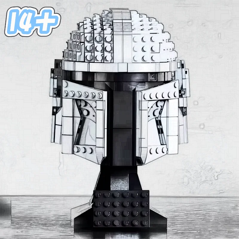 Blocs de construction de casque mandalorien de bataille spatiale, 584 pièces, modèle de briques, jouet d'ornement pour enfants et adultes, cadeaux d'anniversaire et de noël