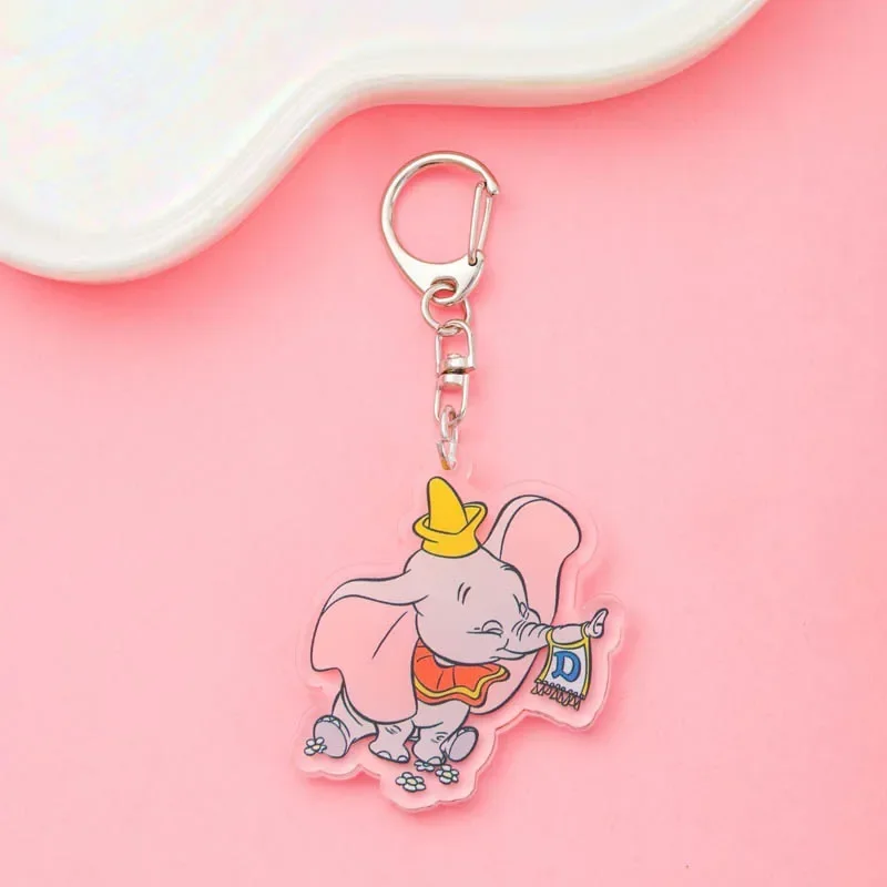 Cartoon Dumbo Anime Acrylic Key Chains Accessaries Funny Pendant Cute Creative Schoolbag Charms Car keychain Friends Fans Gifts