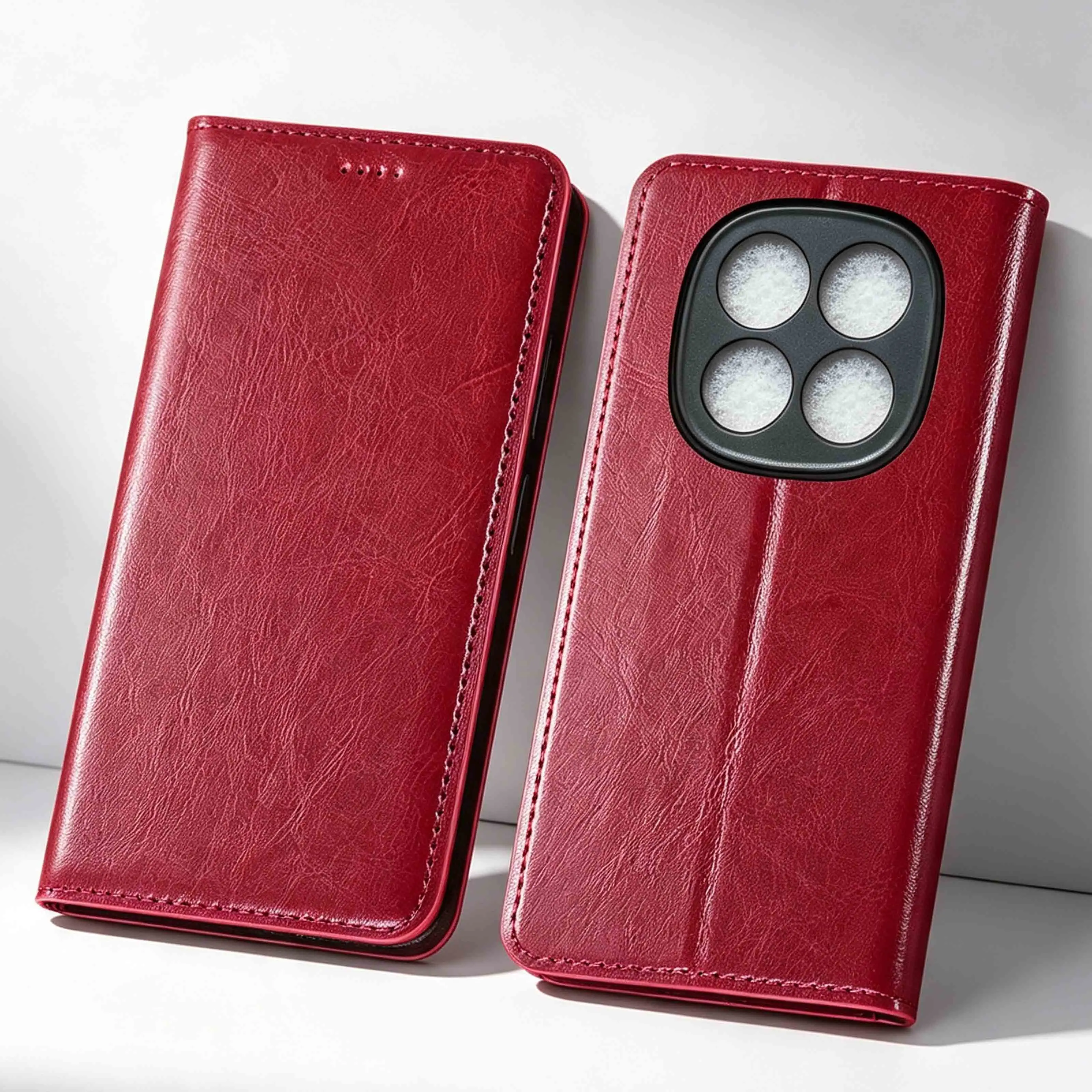 Genuine Leather Case For Redmi Note 12 12S 13 14 14S 15 17 Pro Max Plus 4G 5G Turbo Crazy Horse Pattern Flip Cover Case Non-Slip