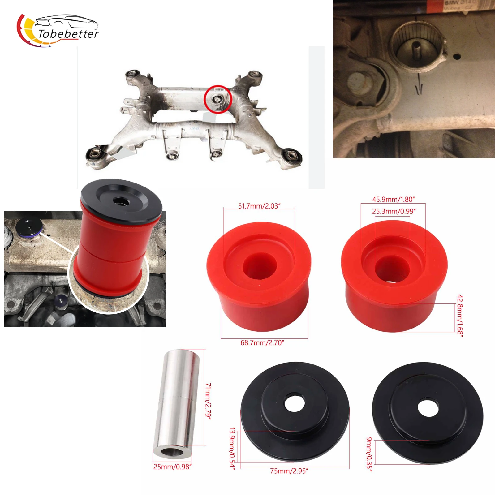 PFR5-6031 Rear Diff Rear Mount Bushing for BMW 5, 6, 7 Series F Chassis  F10/F07 528xi/535xi/550xi