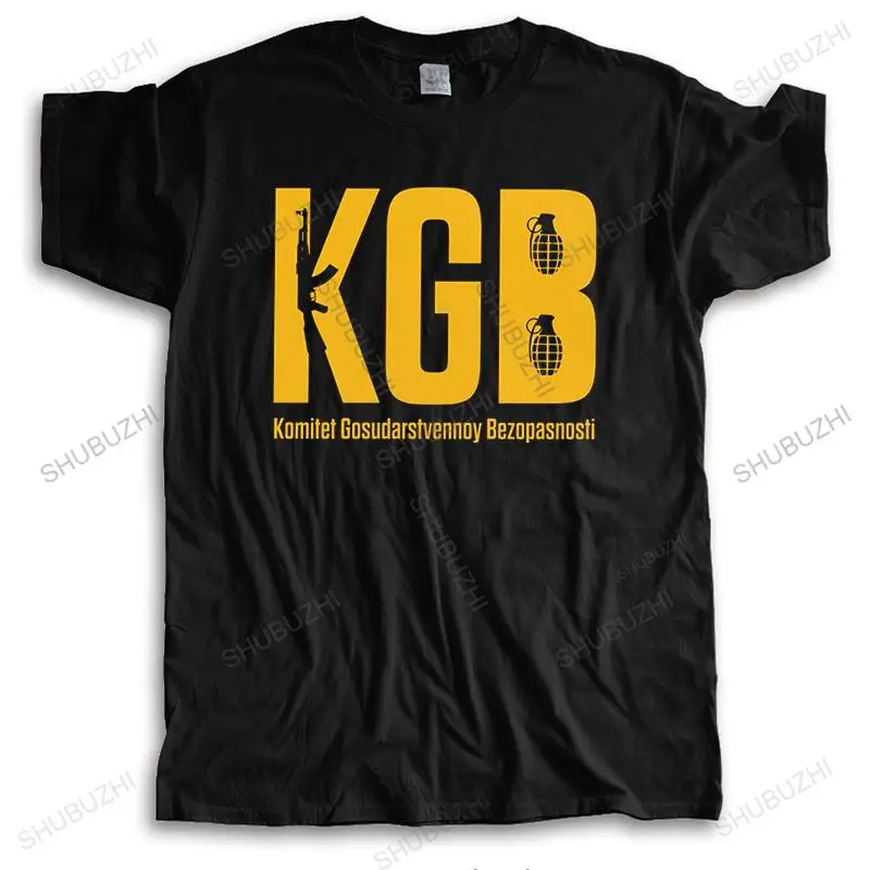 Trendy Mens Kgb Russia T-Shirt Short-Sleeve Cotton T Shirt Summer USSR Russia Communism Marxism Socialism Tee Tops Apparel