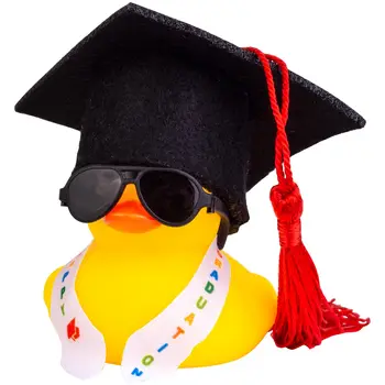 Gumowa kaczka na zakończenie szkoły, prezent na zakończenie szkoły z frędzlami dla dzieci, uczniów, przyjęć w klasie