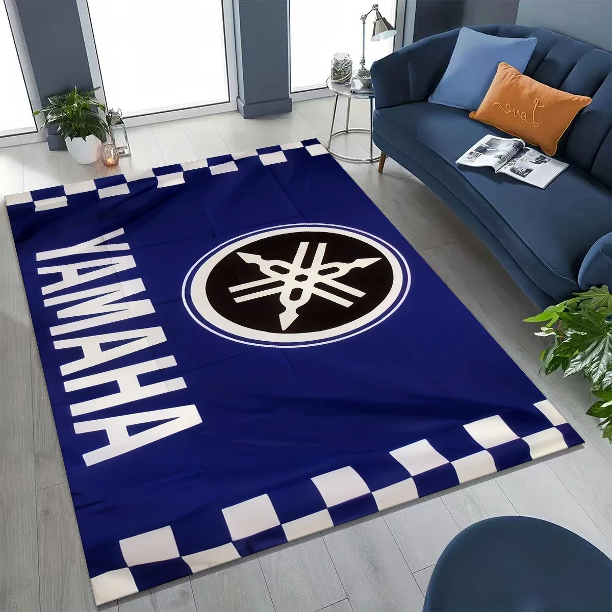 HD Vintage Y-Yamahas Racing Car Garage Carpet Rug for Bedroom Living Room Sofa Home Doormat Decor, Large Non-slip Floor Mat