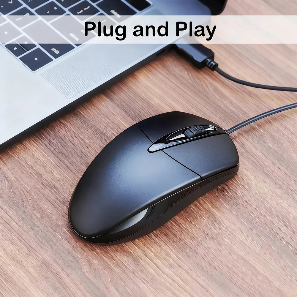 KEBIDUMEI USB Wired Mouse Office Mouse Ergonomic Gaming Mouse Optical Mouse Mice Plug and Play For Computer Laptop Windows MacOS