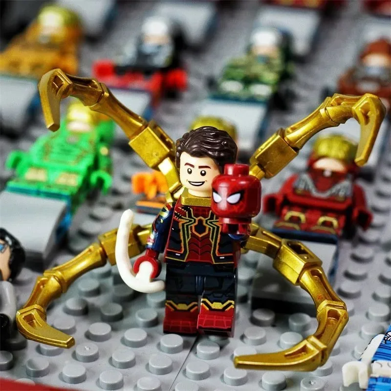 The Avengers Iron Man Spiderman hero never returns building block minifigure Marvel peripheral creative assembly kids toys