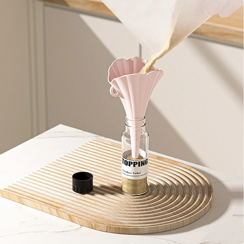 Morning Glory Shape Silicone Funnel Portable Foldable Household Liquid Dispensing Mini Scalable Oil Funnel Kitchen Cooking Tools