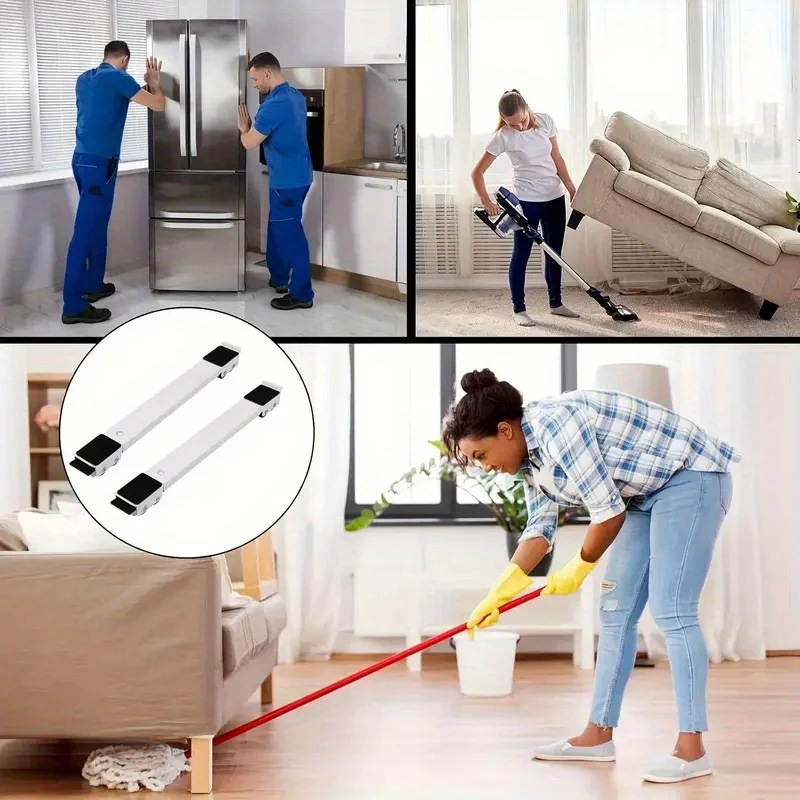 Extendable Furniture Mover with Casters and Brakes Suitable for Heavy-duty Washing Machines Dryers and Refrigerators capable of