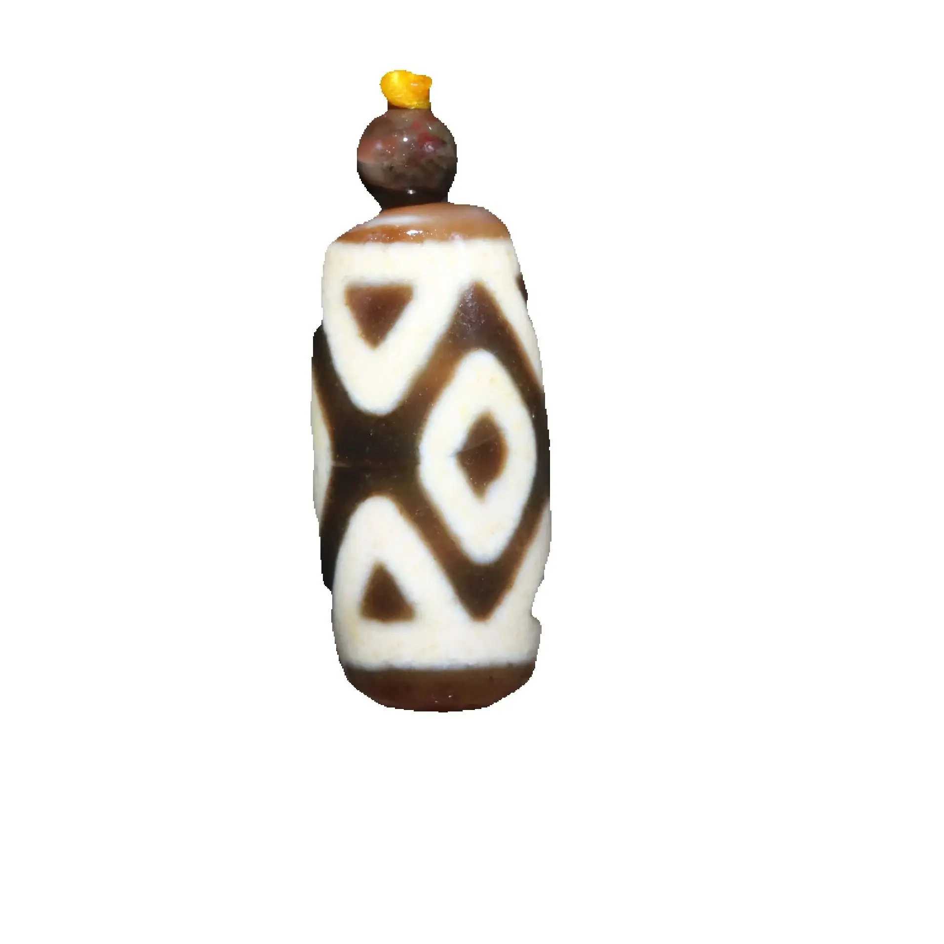 

CONGXINZAI1005009037751106 Tibetan old Agate Oily Patina 3 Kingkong Eyed Peak dZi Bead Amulet Fit For Bracelet Amulet Treasure