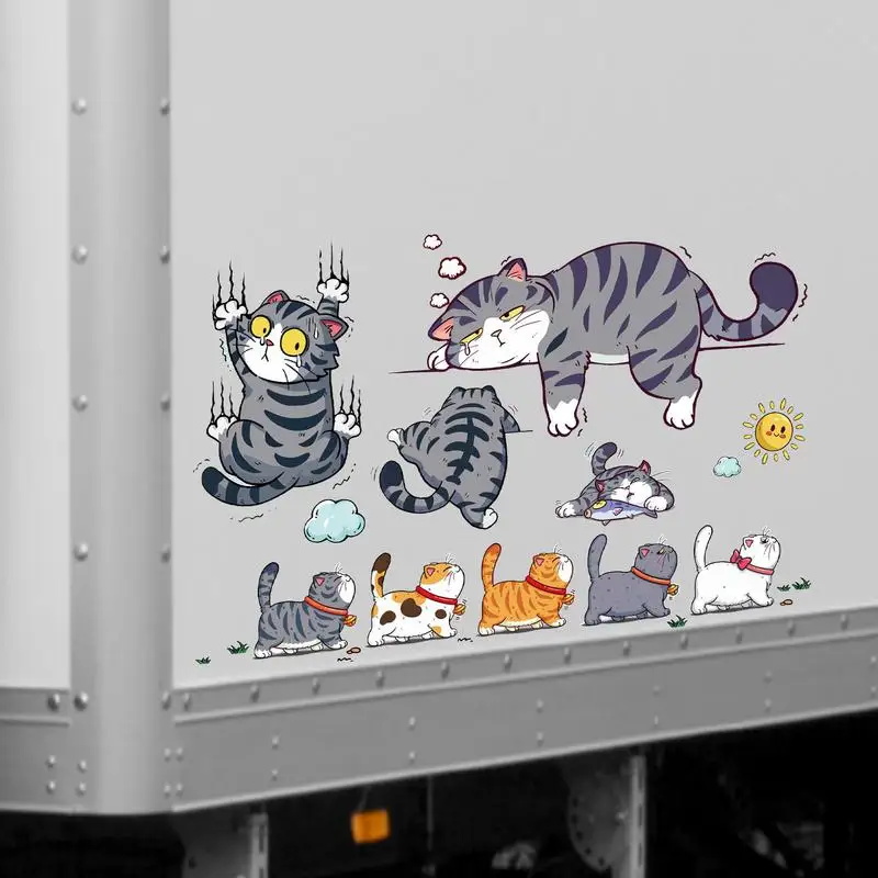 Cat Scratch Car Decal Funny Cat Sticker Cute Bumper Decal Self-Adhesive Car Decoration Lazy Cat Humor Cat Theme Sticker For Auto