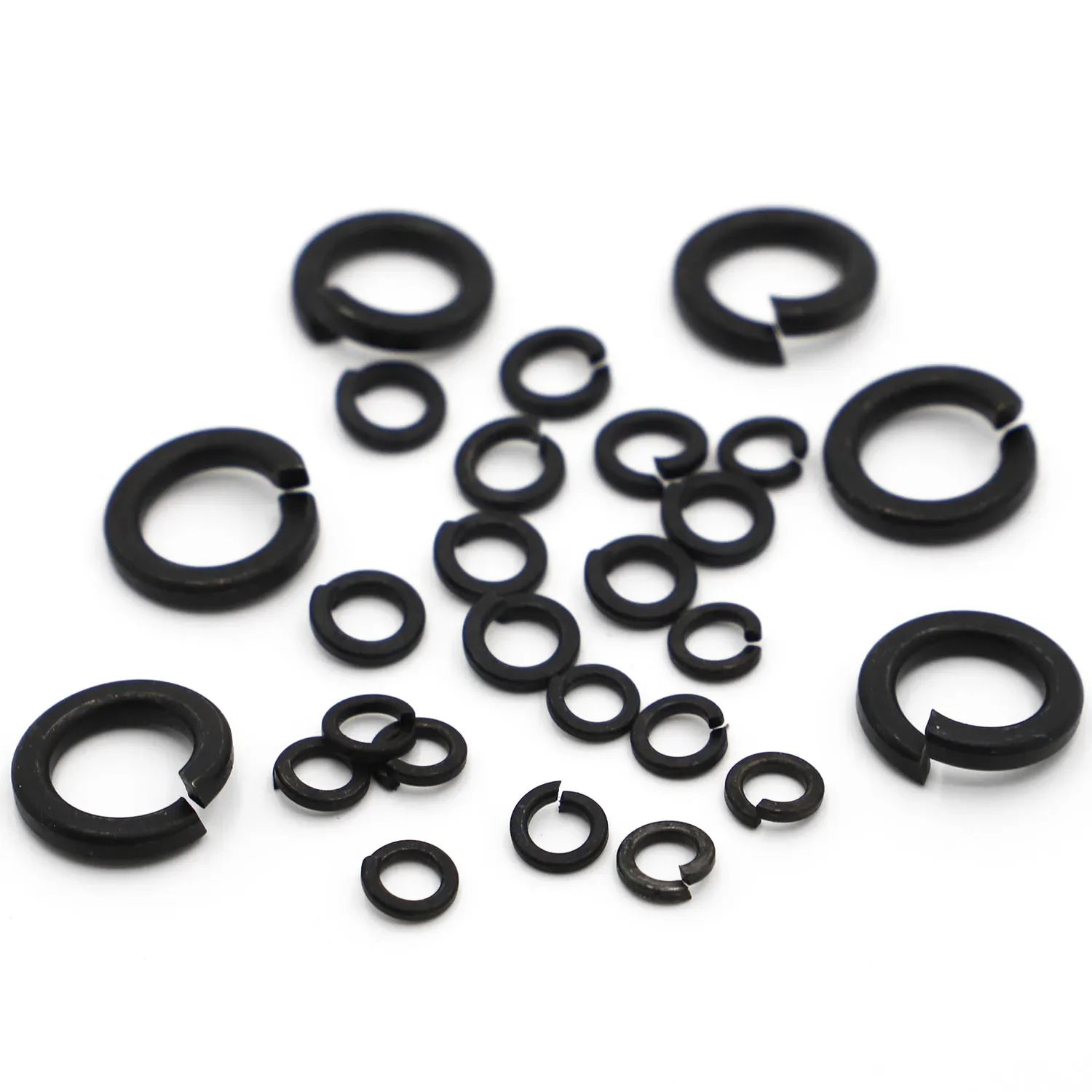 2/5/10/20/50/100 buah M3 M4 M5 M6 M8 M10 M12 M16 M20 M24 M27 M30 8.8 Grade hitam baja karbon Gasket elastis mesin cuci kunci pegas