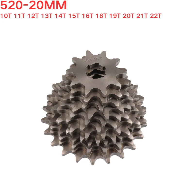 520-20mm 10T 11T 12T 13T 14T 15T 16T 18T 19T 20T 21T 22T Tooth Front Engine Sprocket Chain  For Dirt Bike Steel Bikes ATV Quad