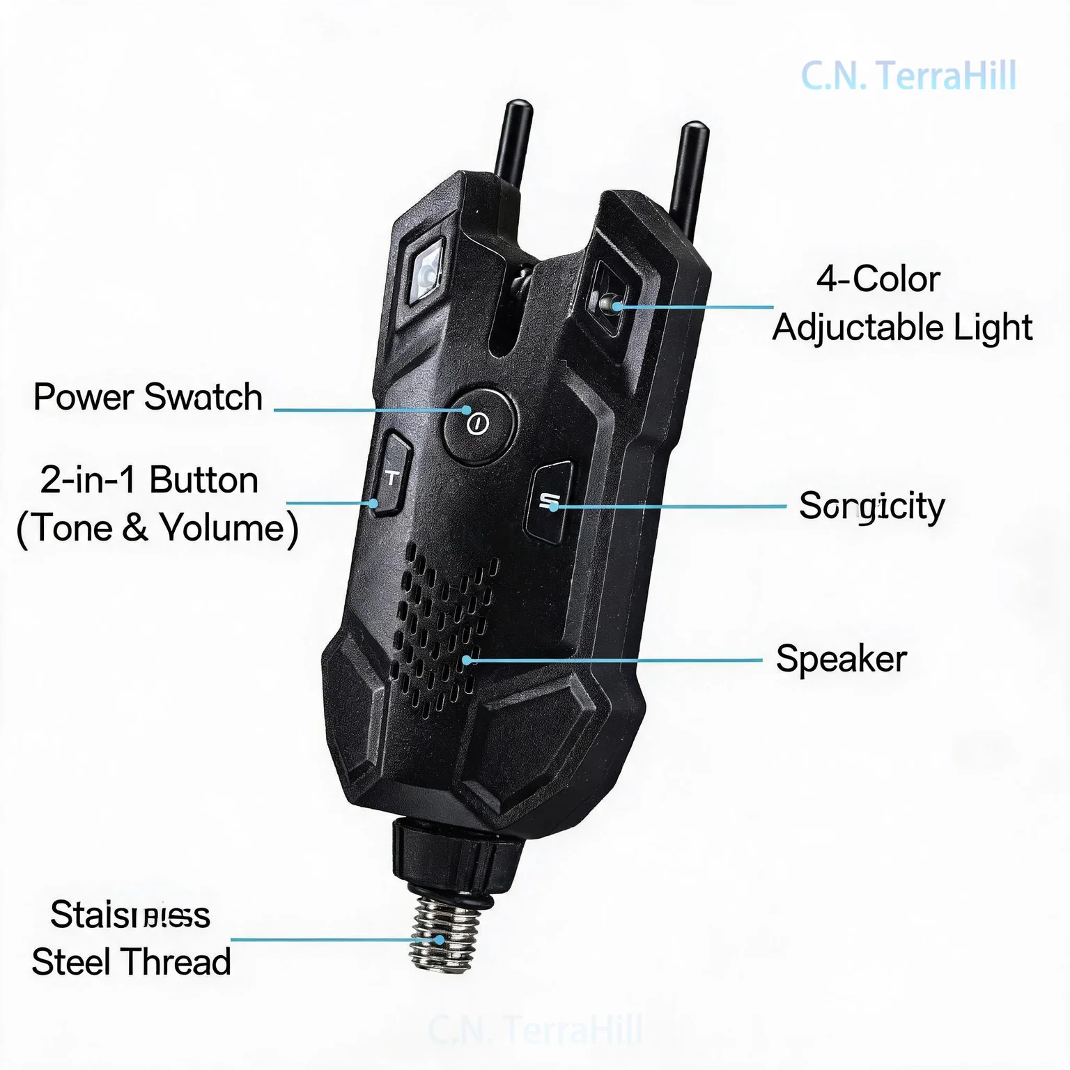 Carp Fishing Bite Alarm with LED Indicator for Night Fishing, Waterproof Electronic Alert System, OTTER Style Bite Detector