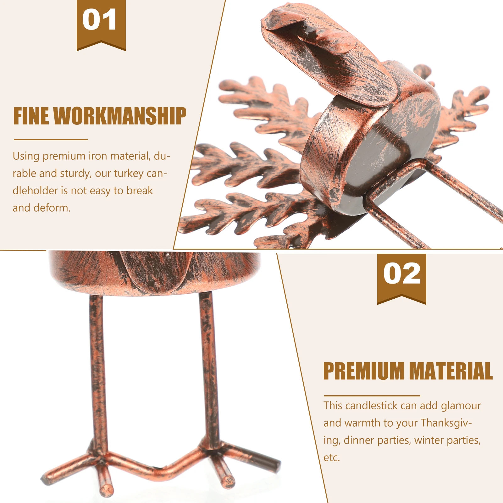

6pcs Metal Decor Iron Thanksgiving nament Holder St Desktop Party Thanksgiving C Premium