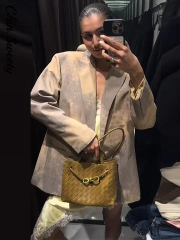 Женский однотонный пиджак Chin.Sweety