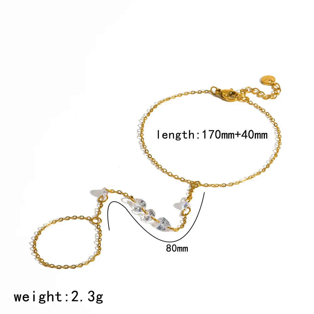 Damenmode 18K Vergoldete Edelstahl Mehrschichtige Lange Anhänger-Halskette mit Funkelnden Zirkonia-Steinen Gestapelter Schmuck Geschenk – Detail 5