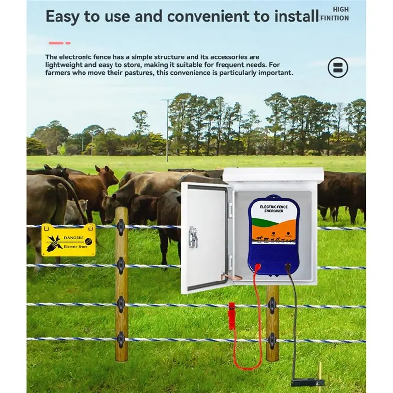 

JHD Electric Fence Energiser 12V For Livestock Animal Fencing Protection For Sheep, Horses, Goats, Pets C US Plug