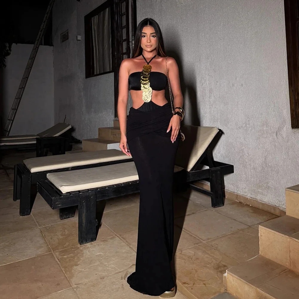 

Купальник-бикини из 2 предметов с длинным платьем, цельный купальник с металлическим диском, декоративный купальник Maillot De Bain 2, женские купальники-танкини