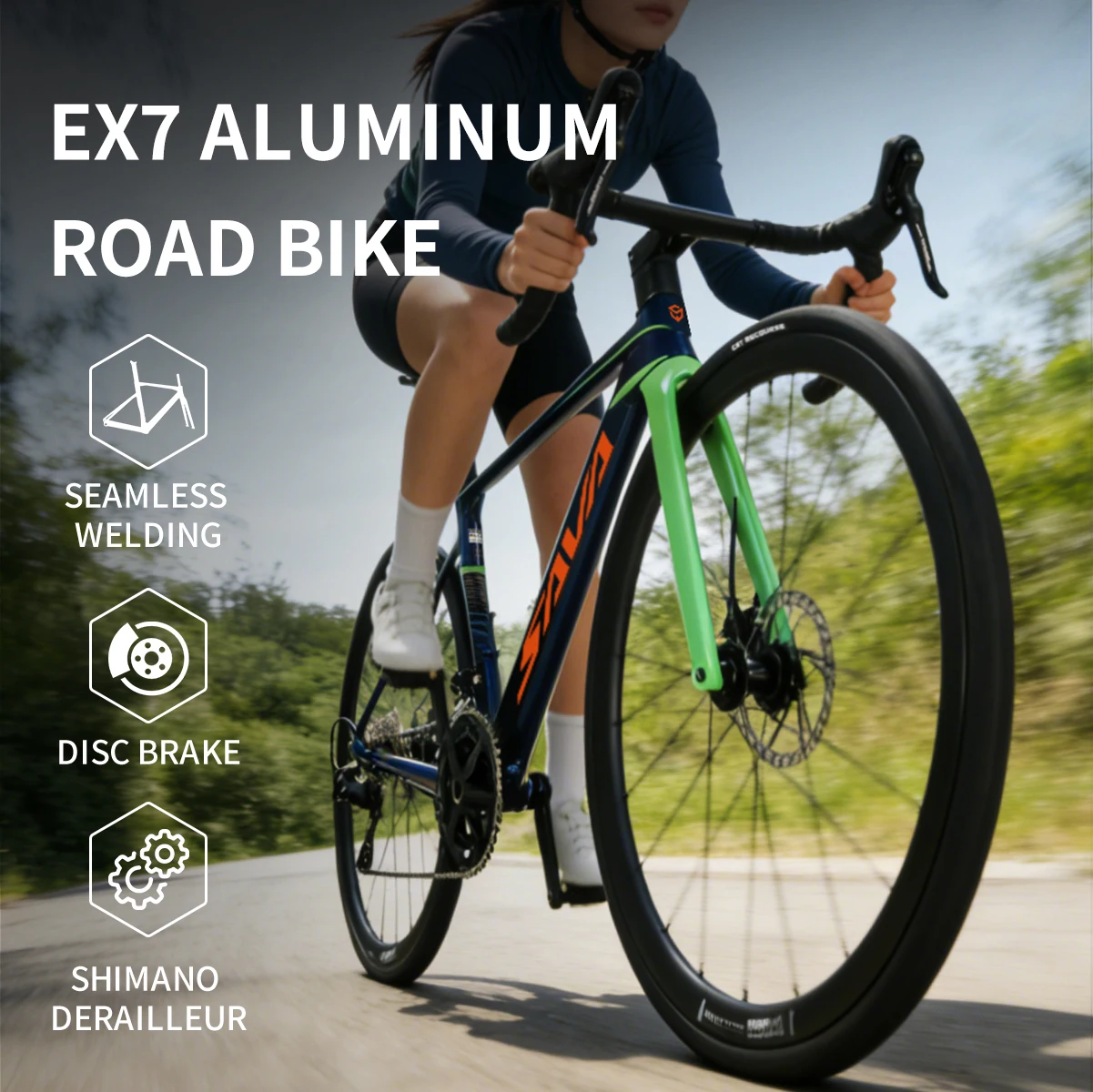 SAVA 2026 New EX7-S Carbon Fiber ROAD Bike with Sensah HDR-ST R7120 24 Speed ​​Set 700C Adult Disc Braking