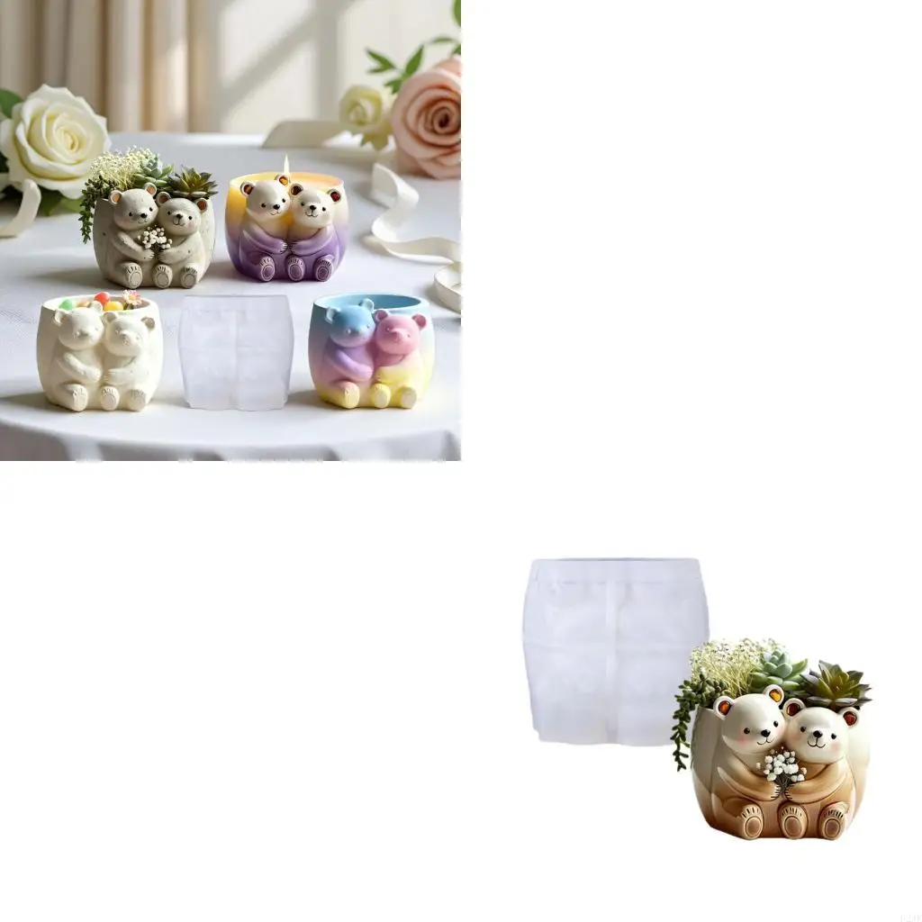 

Reusable Silicone Flower Vase Mould Featuring Adorable Bear Designs For Jewelry And