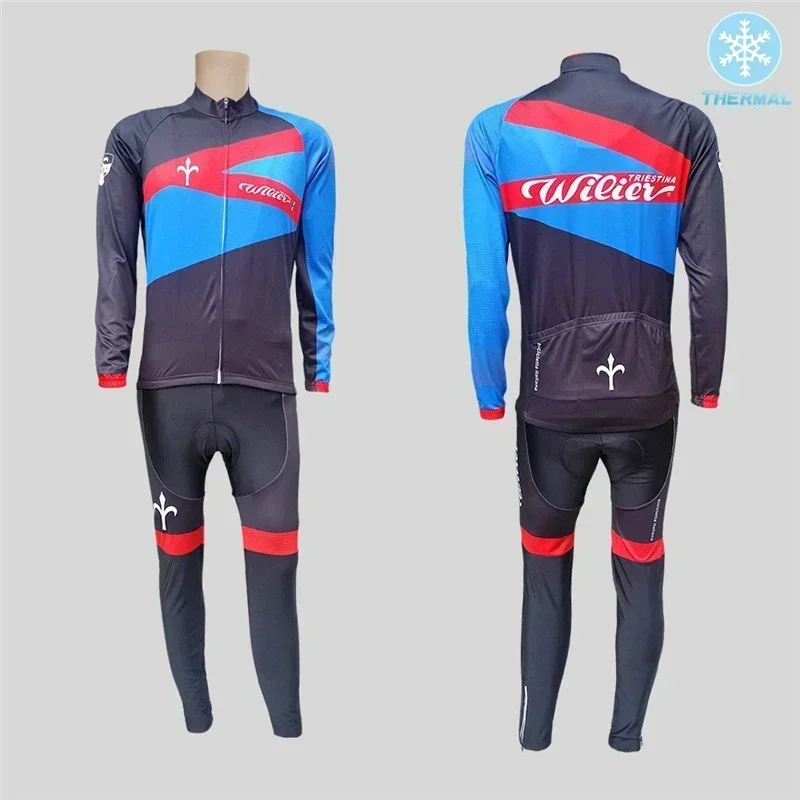 Pro Winter Long Sleeve Cycling Jersey Bib Pants MTB Bike Clothing Uniform Thermal Fleece Bicycle Maillot Ropa Ciclismo