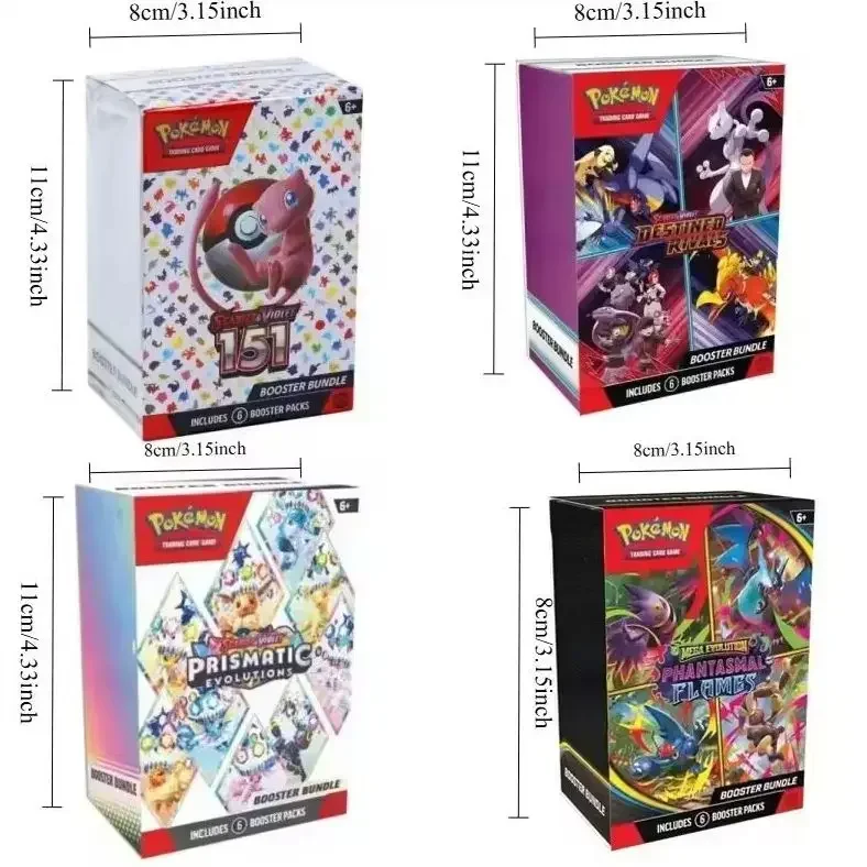 Poke PTCG English Mega Phantasmal Flames Scarlet Violet 151 Booster Bundle Version ME02 Trainer Box Collected Trading Cards