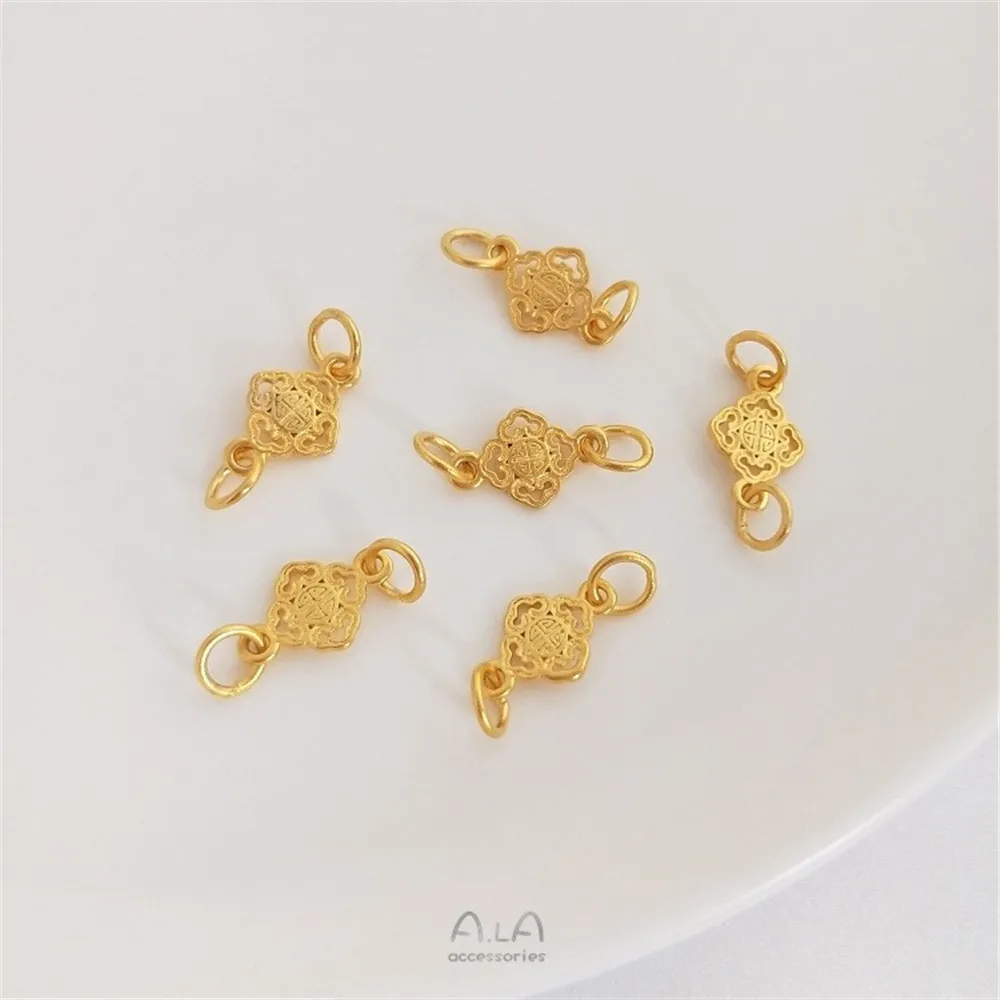 

Vietnamese Sand Gold Double Hanging Chain Connection Buckle Accessories Handmade Diy Fulu Bracelet Jewelry Material