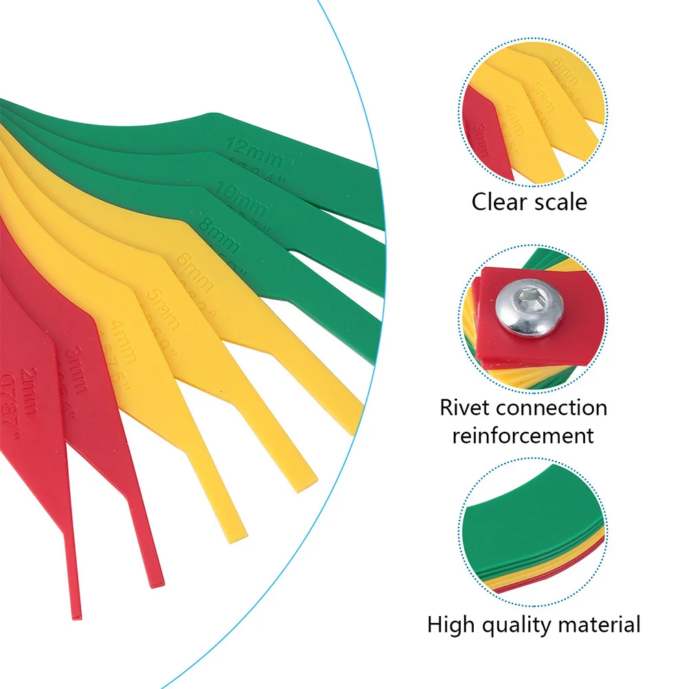 2 قطعة مقياس لقياس سمك السيارة البلاستيك لوحة الفرامل مقياس دائم قياس لوحة الفرامل أداة اختبار ضوء العمل #2