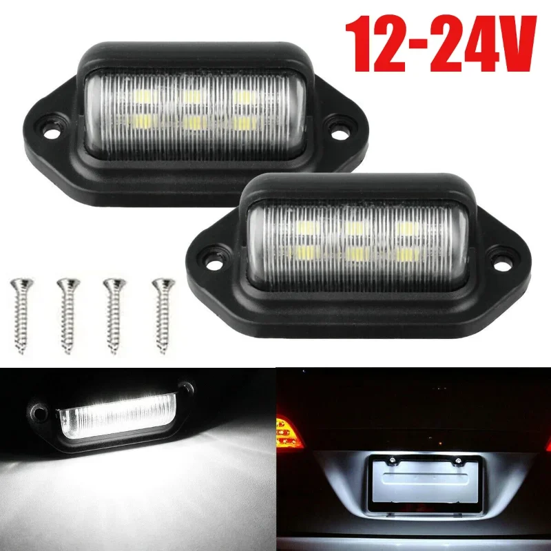 Lampu pelat lisensi 12-24VCar 6LED, lampu pelat lisensi lampu pengawas lampu kubah di bawah kap lampu samping untuk sepeda motor SUV