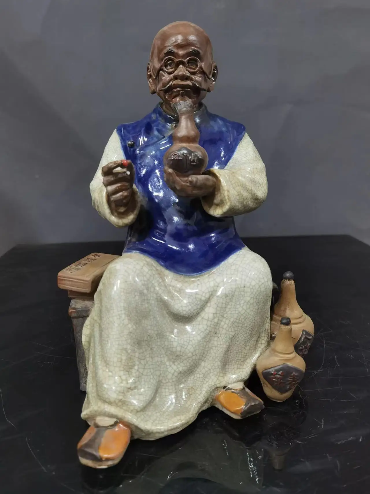 Decoration of Chinese  statue,Diviner Statue Ceramic Figure---Shiwan Kiln porcelain,#02