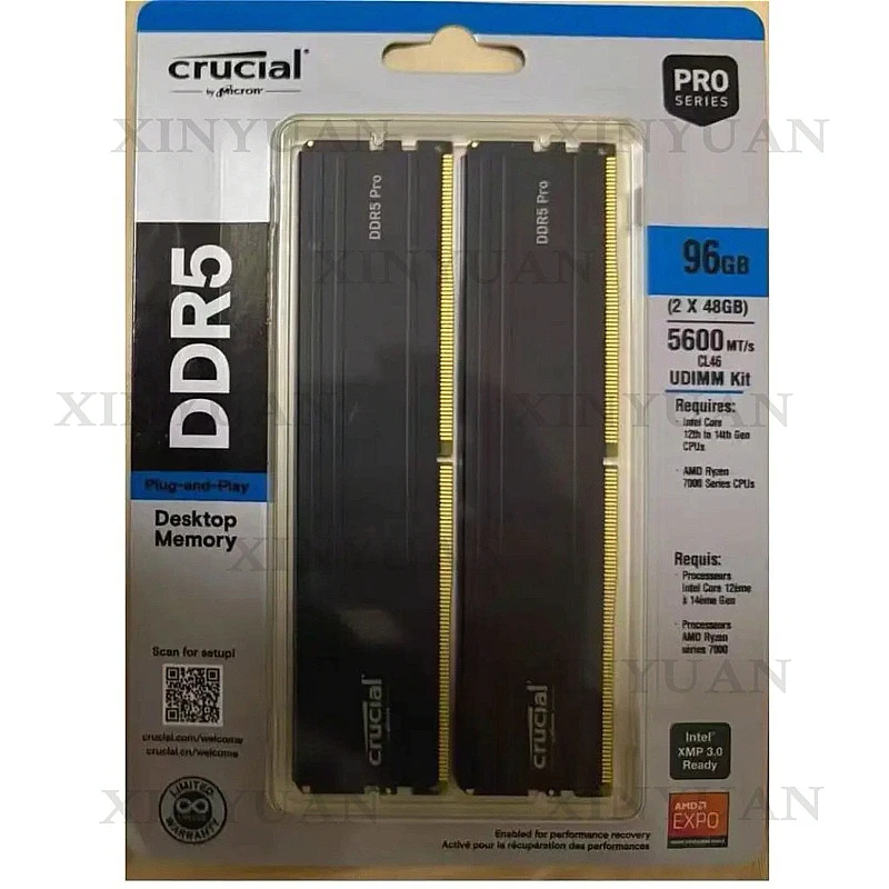 Ddr5 6000mhz Ram 96GB 64GB Expo Memory Gaming Desktop Amd , Set Kit 48GB 5600MHz Overclocking Module AMD Expo Compatible