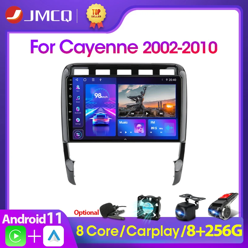 JMCQ 2din Android 11 Car stereo Radio Multimedia Video Player Navigation GPS For Porsche Cayenne I 1 9PA 2002 - 2010 Carplay