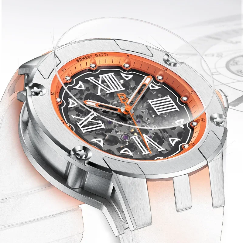 Brand Watch Fashion Hollow Out Luminous Mechanical Watch