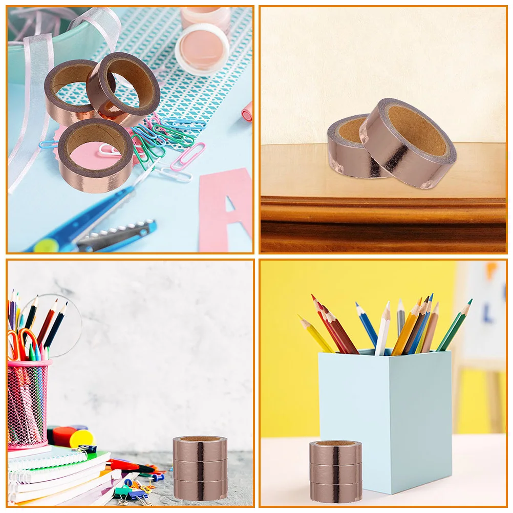 

Metallic Tape for DIY Decorative Adhesive Multi-Use Washi Tape Set Scrapbooking Crafting 2 Rolls Decorative Foil Paper