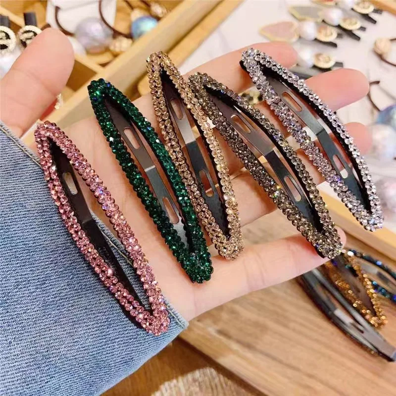 Rhinestone Hair Clips Set Sparkly Crystal Bobby Pins For Women Girls Fashion Jewelry Accessories Multicolor Glitter Hairpins