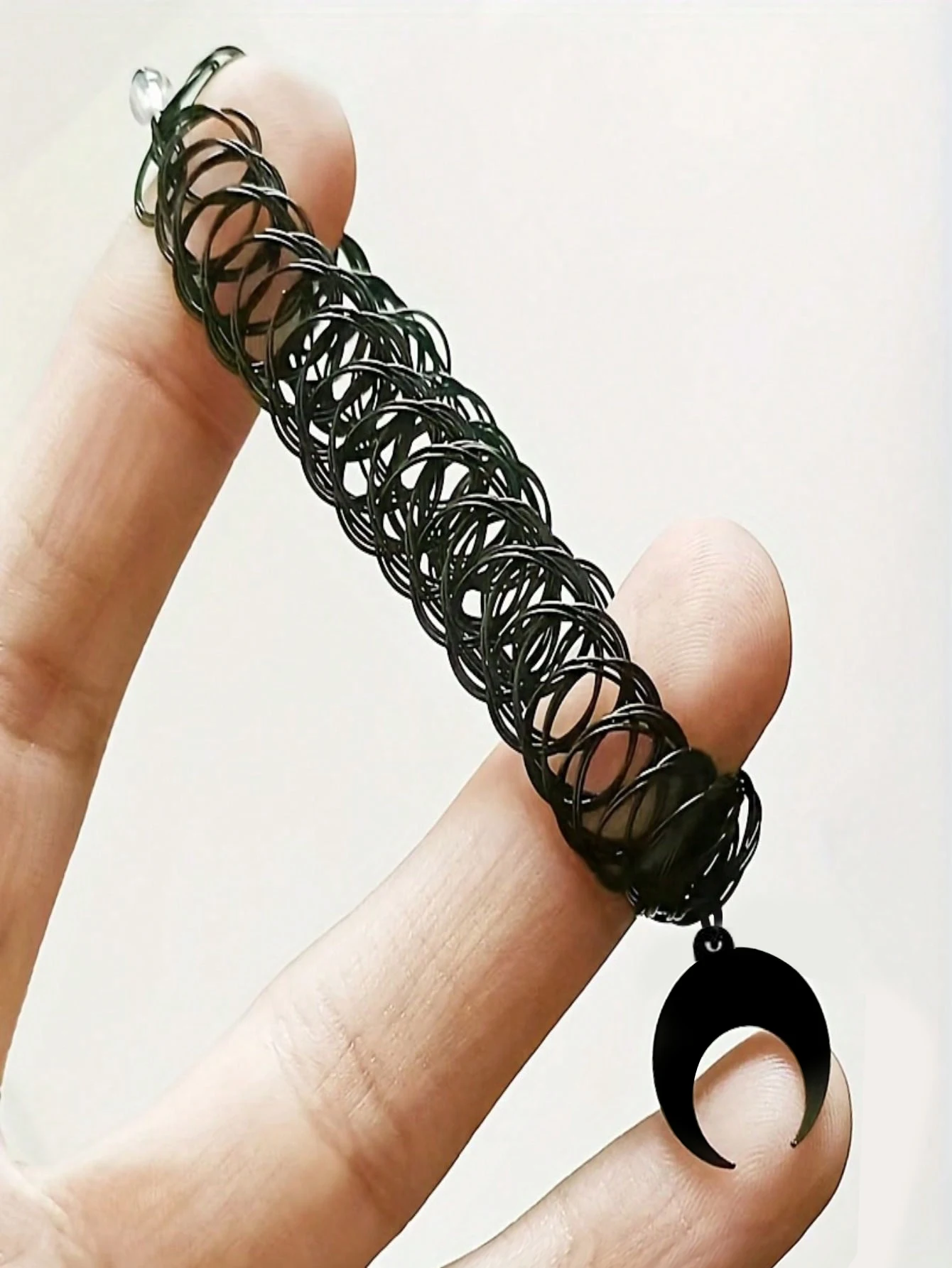 خاتم خانق أنيق على الطراز القوطي ، قلادة مع قمر ونجمة ، سلسلة مرنة للحفلات ، عيد الميلاد وعيد الميلاد ، هدية عيد الحب