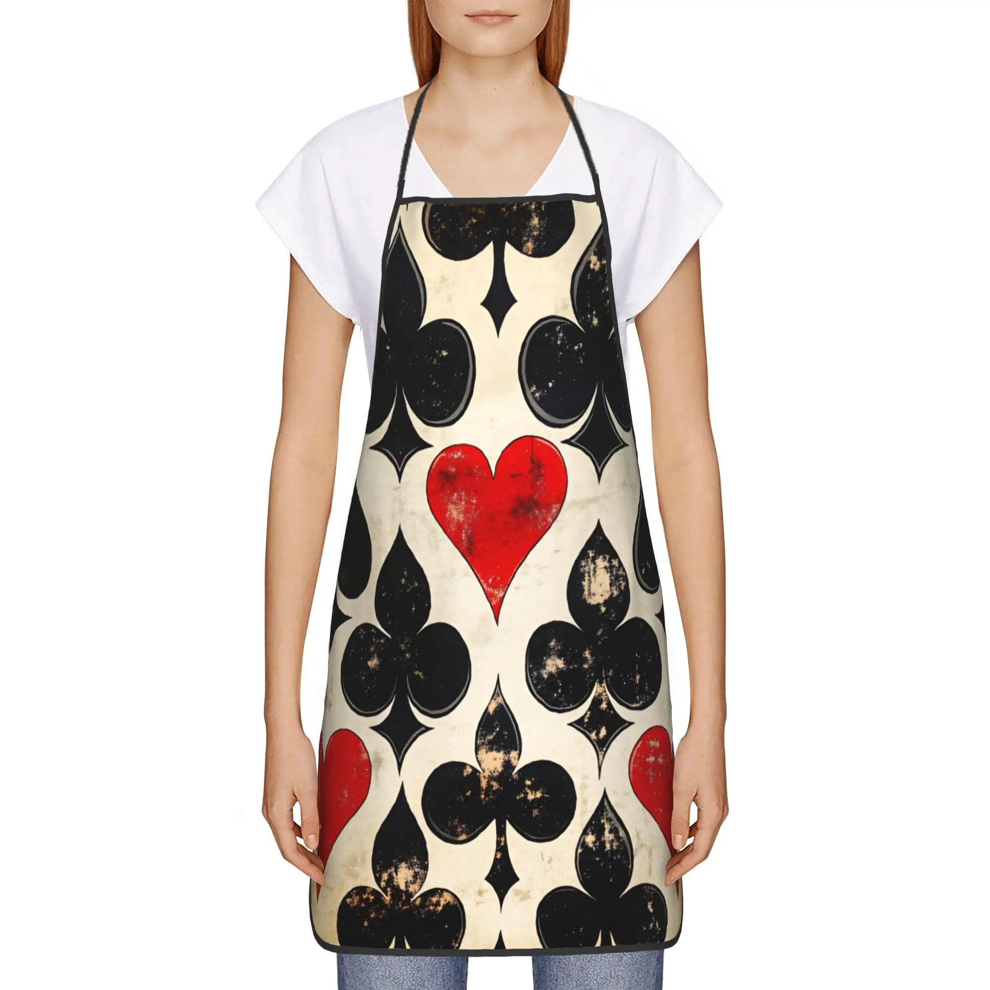 Playing Cards  Apron  Adult Work Kitchen Accessories Household Custom Aprons without Pocket