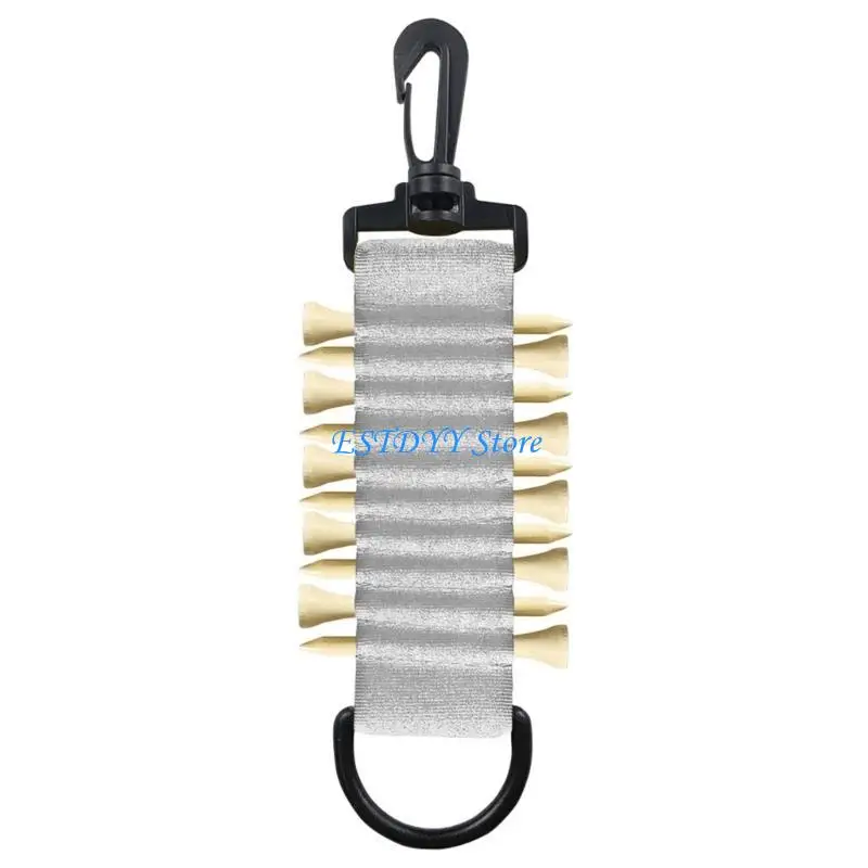 

G6DE Golfing Tees Holder for Golfing Glove Adhesive Golfing Tees Storage Holder with 10 Golf Tees Holes and Belt Clip