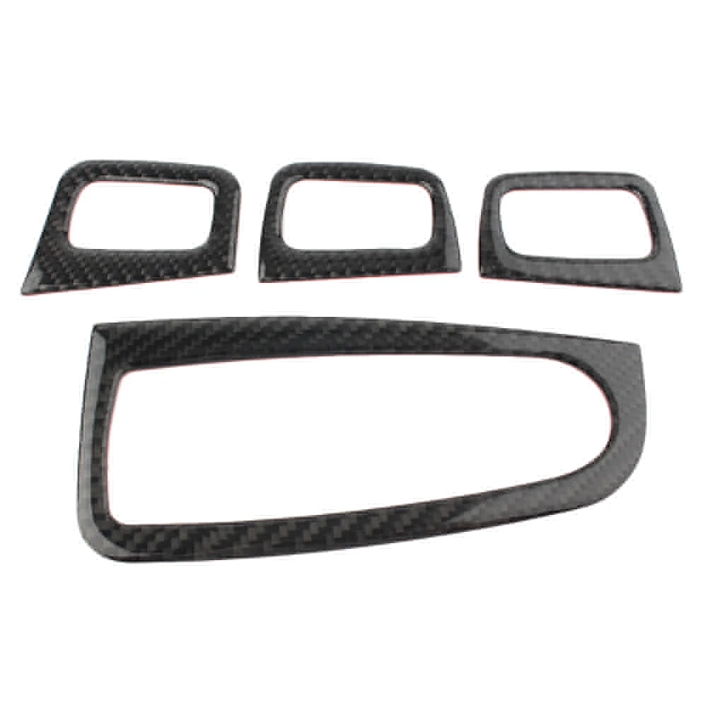 4Pcs Carbon Car Door Window Lift Regulator Cover Decor Trim For Mercedes Benz W205 C-Class C180 C200 2014 2015 2016 2017 2018