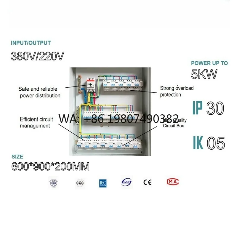 Smart Home Electrical Enclosure 5kW 20kW 30kW Villa Whole-House System Power Box with Clean & Organized Wiring